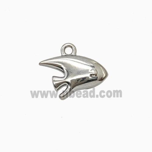 Raw Stainless Steel Fish Pendant