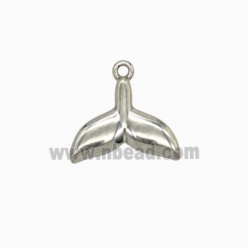 Raw Stainless Steel Shark-Tail Pendant