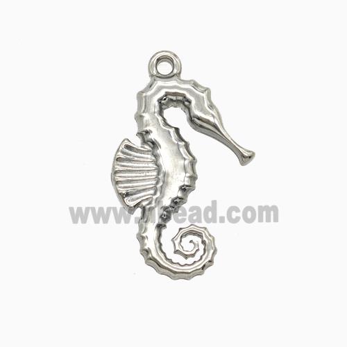 Raw Stainless Steel Seahorse Pendant