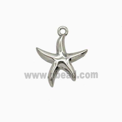 Raw Stainless Steel Starfish Pendant