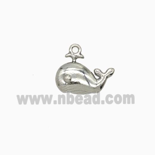 Raw Stainless Steel Dolphin Pendant