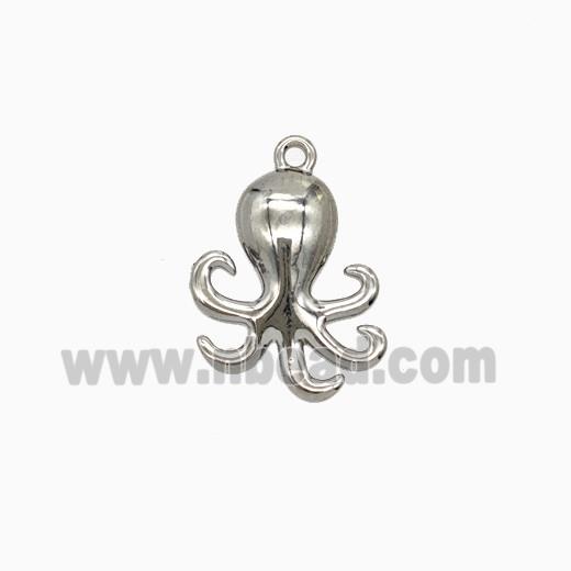 Raw Stainless Steel Octopus Pendant