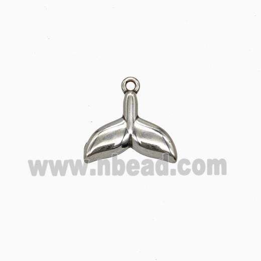 Raw Stainless Steel Shark-Tail Pendant
