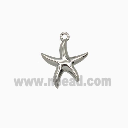 Raw Stainless Steel Starfish Pendant