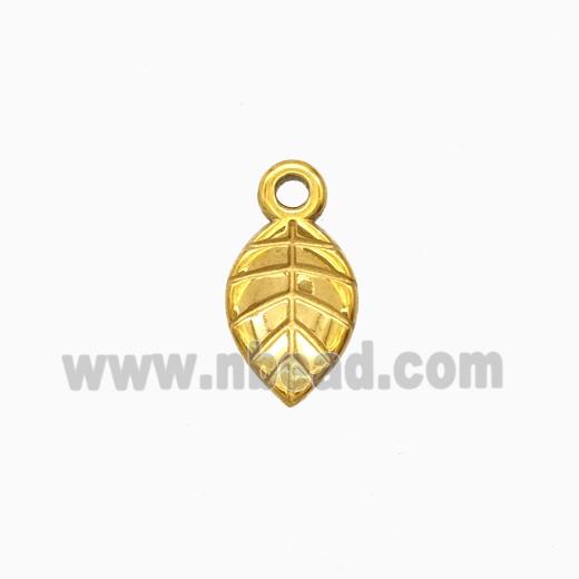 Stainless Steel Leaf Pendant Gold Plated