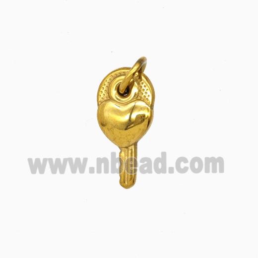 Stainless Steel Key Pendant Gold Plated