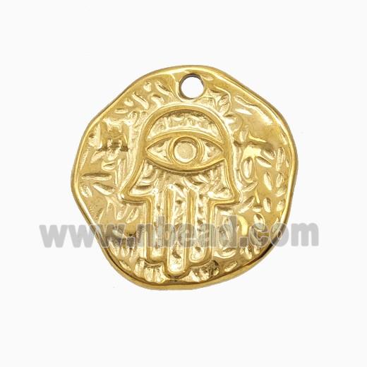 Stainless Steel Hamsahand Pendant Gold Plated