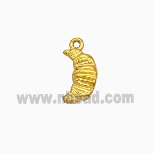 Stainless Steel Crescent Moon Pendant Gold Plated