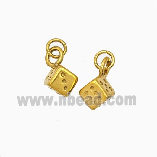 Stainless Steel Dice Pendant Gold plated