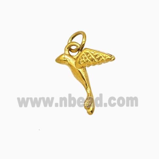 Stainless Steel Hummingbird Pendant Gold plated