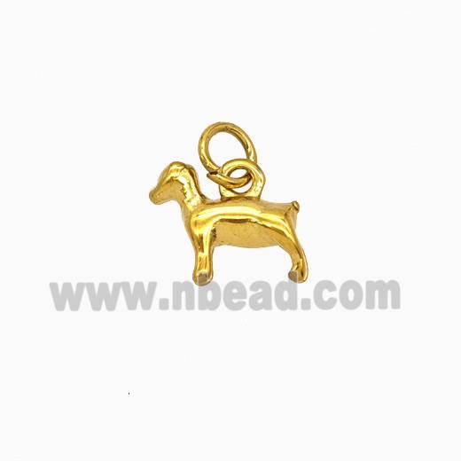 Stainless Steel Dog Pendant Gold plated
