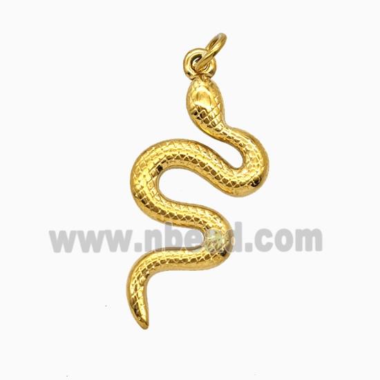 Stainless Steel Snake Pendant Gold plated