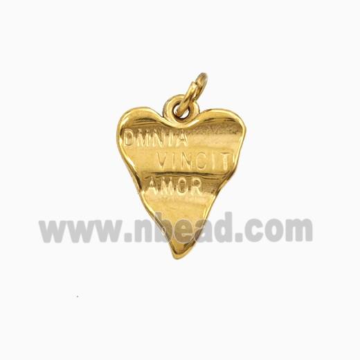 Stainless Steel Heart Pendant Gold plated