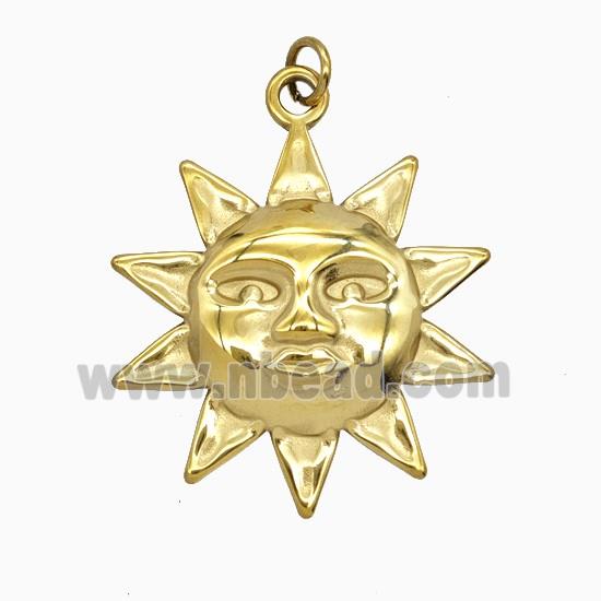 Stainless Steel Sun Pendant Gold plated