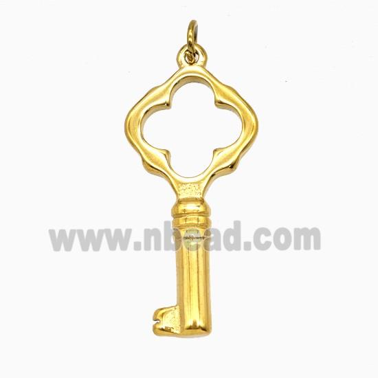 Stainless Steel Key Pendant Gold Plated