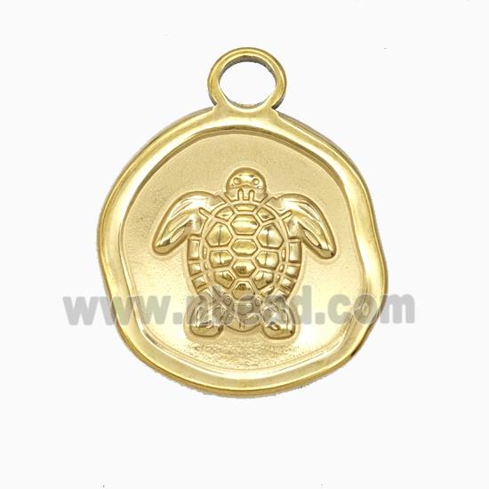 Stainless Steel Tortoise Pendant Gold Plated