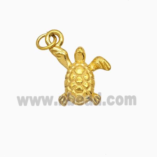 Stainless Steel Tortoise Pendant Gold Plated