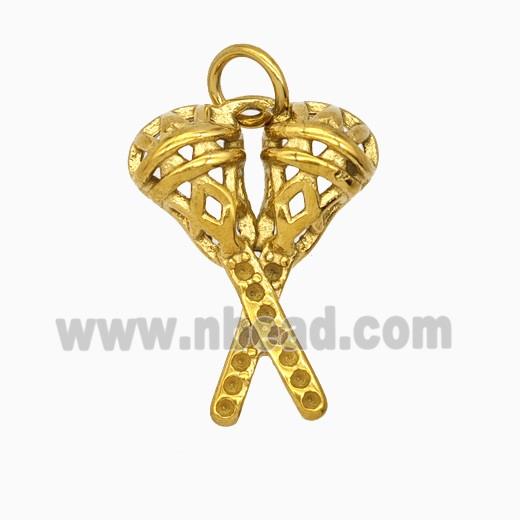 Stainless Steel Microphone Pendant Gold plated