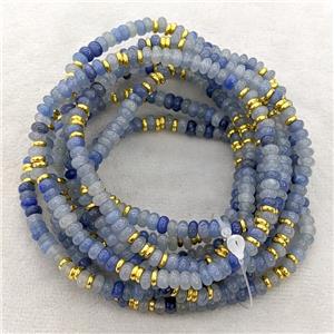 Natural Blue Aventurine Bracelets Stretchy Rondelle, approx 4mm