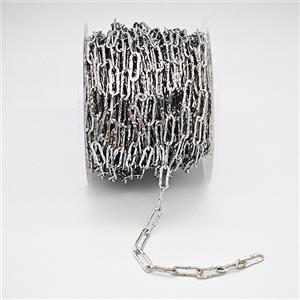 Copper Chain, Platinum Plated, approx 4-12mm