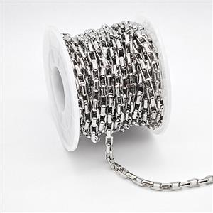 Copper Chain, Platinum Plated, approx 3x5mm