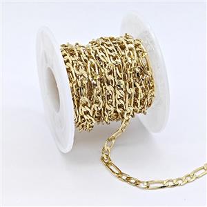 Copper Chain, Gold Plated, approx 4.5mm