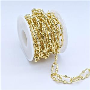 Copper Chain, Gold Plated, approx 10x17mm