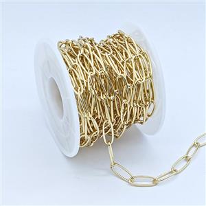 Copper Chain, Gold Plated, approx 5x14mm