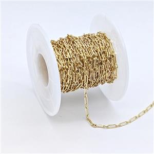 Copper Chain, Gold Plated, approx 2x3mm, 2x6mm