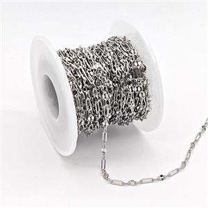 Copper Chain, Platinum Plated, approx 3mm, 2x6mm