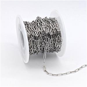 Copper Chain, Platinum Plated, approx 3x6.5mm