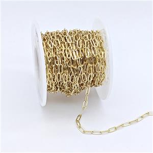 Copper Chain, Gold Plated, approx 3x6.5mm