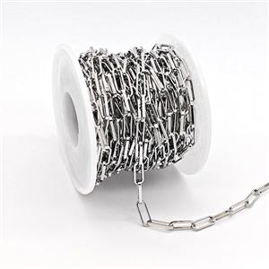 Copper Chain, Platinum Plated, approx 3.5x10mm