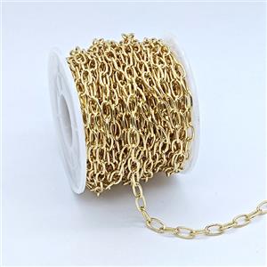 Copper Chain, Gold Plated, approx 4x7mm