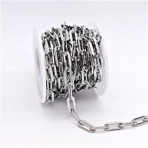 Copper Chain, Platinum Plated, approx 6x14mm