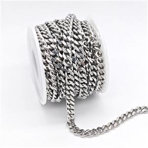 Copper Chain, Platinum Plated, approx 6mm