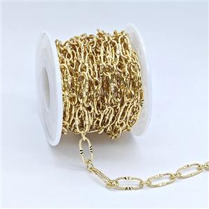 Copper Chain, Gold Plated, approx 6x14.5mm
