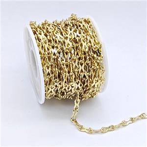 Copper Chain, Gold Plated, approx 4x10mm