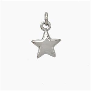 Copper Star Pendant Platinum Plated, approx 7.5mm