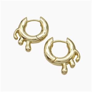 Copper Hoop Earrings Gold Plated, approx 15-18mm, 15mm dia