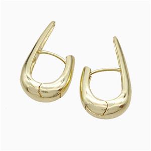 Copper Latchback Earrings Gold Plated, approx 14-26mm