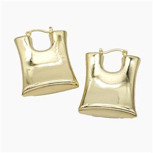 Copper Leaveback Earrings Gold Plated, approx 28-38mm