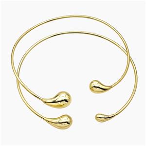 Copper Wire Collar Necklace Gold Plated, approx 15-25mm, 17-32mm, 135mm dia