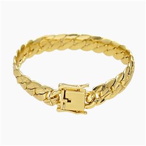 Copper Bracelet Gold Plated, approx 9mm, 18cm length