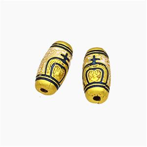 Copper Rice Beads Painted Gold Plated, approx 6-12mm