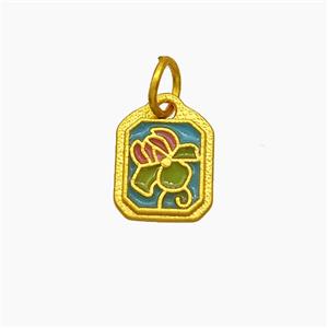 Copper Crab Pendant Enamel Gold Plated, approx 8-11mm