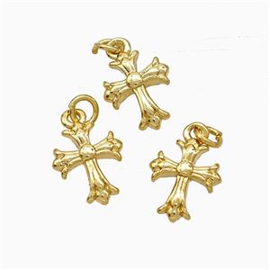 Copper Cross Pendant Gold Plated, approx 8-10mm