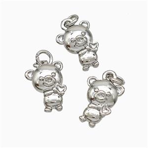Copper Pig Charms Pendant Platinum Plated, approx 8-10mm