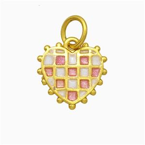 Copper Heart Pendant Painted Gold Plated, approx 15mm