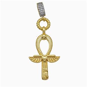 Copper Egyptian Ankh Cross Pendant Gold Plated, approx 20-40mm, 7-9mm